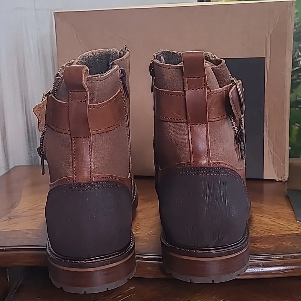 New in box! Bull Boxer 45 Mens 11.5 leather chukka lace up ankle boots cognac